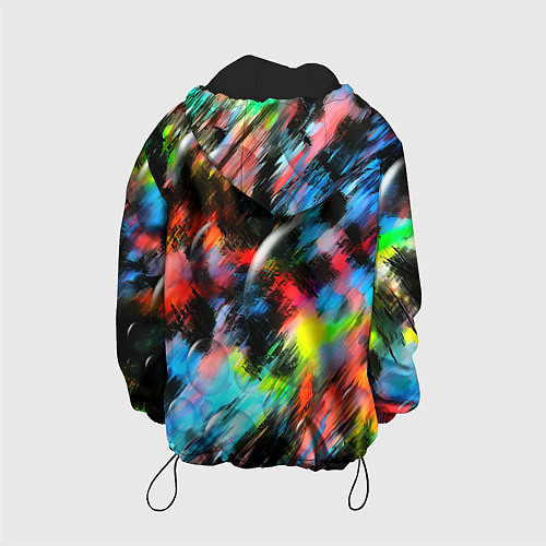 Детская куртка Цветные краски абстракция / 3D-Черный – фото 2