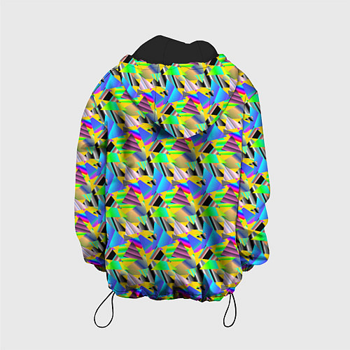 Детская куртка Треугольники голографический эффект - паттерн / 3D-Черный – фото 2