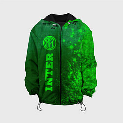 Куртка с капюшоном детская Inter - green gradient по-вертикали, цвет: 3D-черный