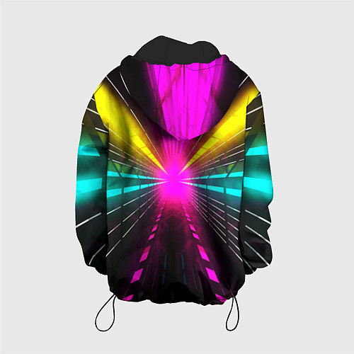 Детская куртка Неоновые лучи текстура / 3D-Черный – фото 2