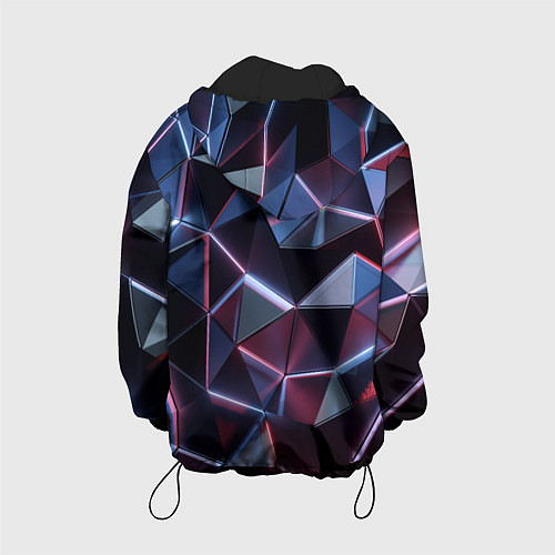 Детская куртка Неоновые геометрические плиты / 3D-Черный – фото 2