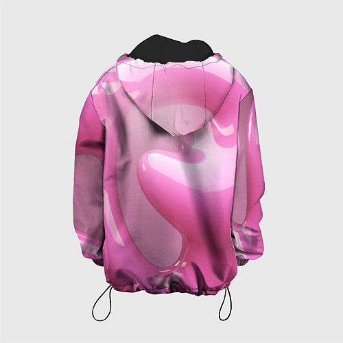 Детская куртка Розовые краски абстракция / 3D-Черный – фото 2