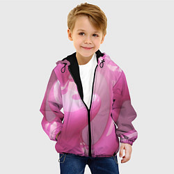 Куртка с капюшоном детская Розовые краски абстракция, цвет: 3D-черный — фото 2