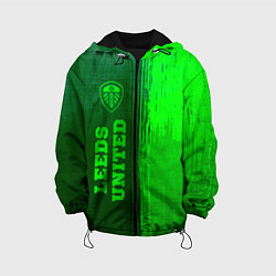 Куртка с капюшоном детская Leeds United - green gradient по-вертикали, цвет: 3D-черный