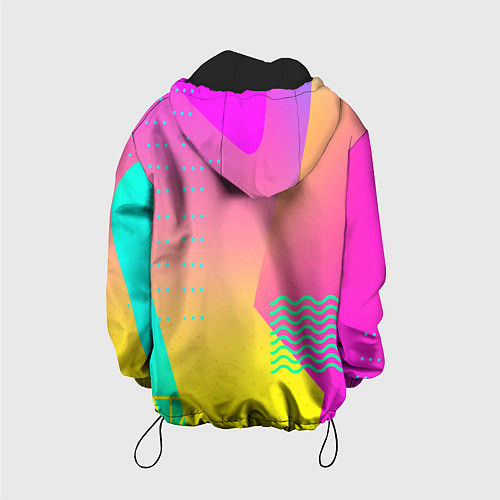 Детская куртка Неоновая геометрия градиент / 3D-Черный – фото 2