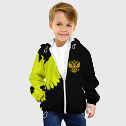 Куртка с капюшоном детская Герб РФ орёл, цвет: 3D-белый — фото 2