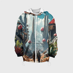 Куртка с капюшоном детская Планета фантастика, цвет: 3D-белый