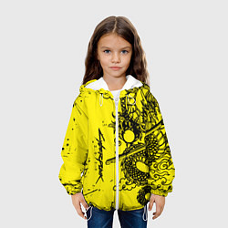 Куртка с капюшоном детская Syberpunk dragon tatoo, цвет: 3D-белый — фото 2