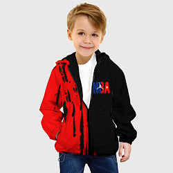 Куртка с капюшоном детская NBA краски, цвет: 3D-черный — фото 2