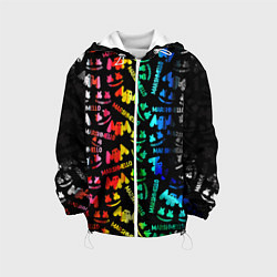 Куртка с капюшоном детская Marshmello neon color, цвет: 3D-белый