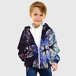 Куртка с капюшоном детская Фрактальный узора стекло, цвет: 3D-белый — фото 2