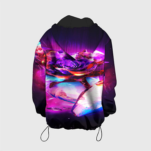 Детская куртка Неоновые абстракция краски / 3D-Черный – фото 2