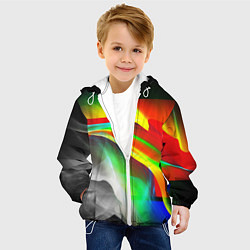 Куртка с капюшоном детская Текстура краски, цвет: 3D-белый — фото 2