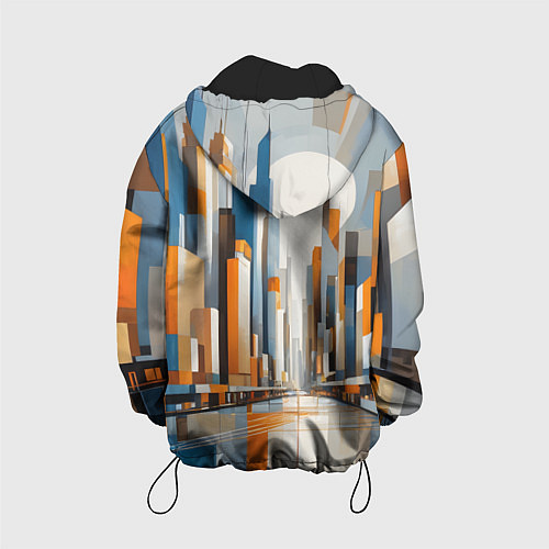Детская куртка Архитектура город абстракция / 3D-Черный – фото 2