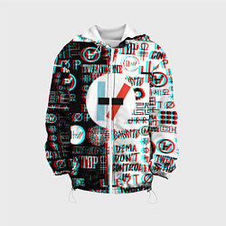 Куртка с капюшоном детская Twenty one pilots glitch pattern, цвет: 3D-белый