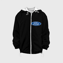 Куртка с капюшоном детская FORD logo auto, цвет: 3D-белый