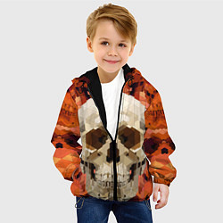 Куртка с капюшоном детская Смеющийся череп паттерн, цвет: 3D-черный — фото 2