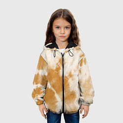 Куртка с капюшоном детская Коричневый тай дай, цвет: 3D-черный — фото 2