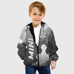 Куртка с капюшоном детская Mini - grey gradient вертикально, цвет: 3D-черный — фото 2