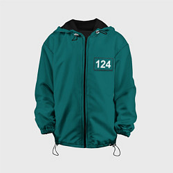 Куртка с капюшоном детская Игрок 124 - Игра в кальмара, цвет: 3D-черный