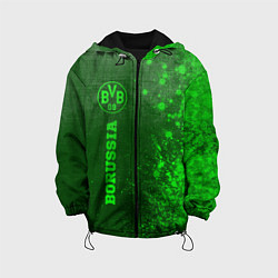 Куртка с капюшоном детская Borussia - green gradient по-вертикали, цвет: 3D-черный