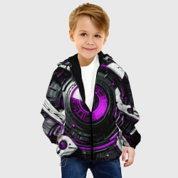 Куртка с капюшоном детская Фиолетовая сфера киберпанк, цвет: 3D-черный — фото 2
