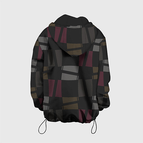 Детская куртка Геометрические фигуры из полос / 3D-Черный – фото 2