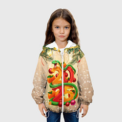 Куртка с капюшоном детская Веселая змея 2025, цвет: 3D-белый — фото 2