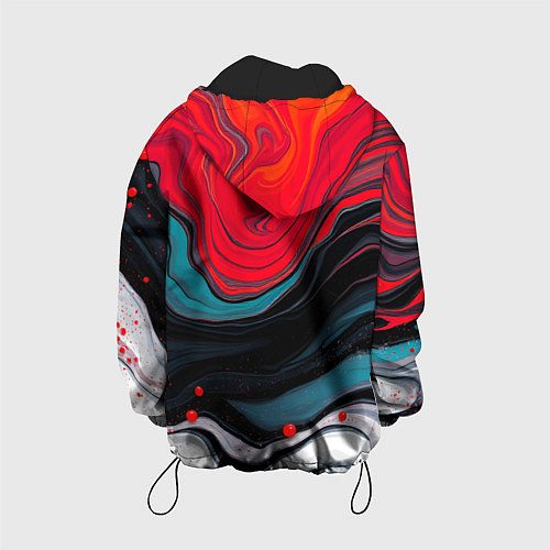 Детская куртка Абстракция эбру / 3D-Черный – фото 2