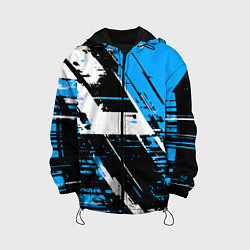 Детская куртка Diagonal black and white stripes on a blue backgro