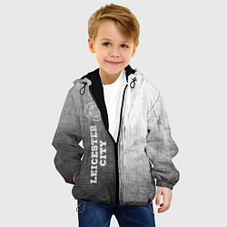 Куртка с капюшоном детская Leicester City - grey gradient по-вертикали, цвет: 3D-черный — фото 2