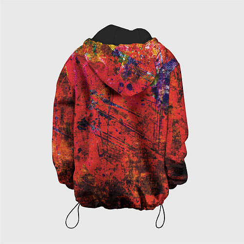 Детская куртка Абстракция - dark red grunge / 3D-Черный – фото 2