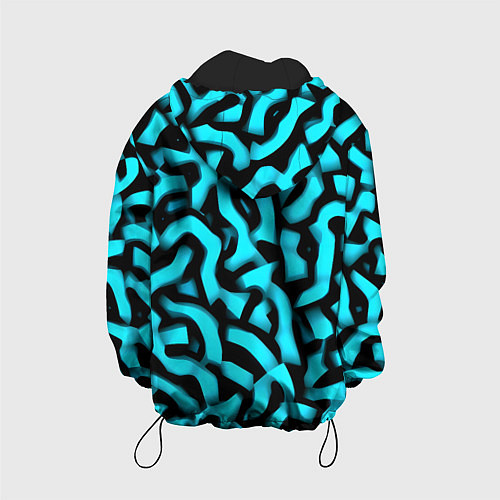 Детская куртка Бирюзовая абстракция / 3D-Черный – фото 2