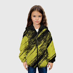 Куртка с капюшоном детская The color is black and yellow, цвет: 3D-черный — фото 2
