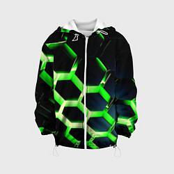 Куртка с капюшоном детская Neon Honeycombs, цвет: 3D-белый