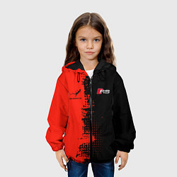 Куртка с капюшоном детская AUDI quattro black and red, цвет: 3D-черный — фото 2