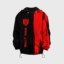 Куртка с капюшоном детская West Ham - red gradient по-вертикали, цвет: 3D-черный