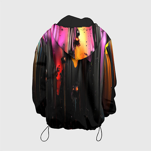 Детская куртка Разноцветная рельефная краска текстура / 3D-Черный – фото 2