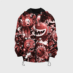 Куртка с капюшоном детская Растения против зомби в красном цвете, цвет: 3D-черный