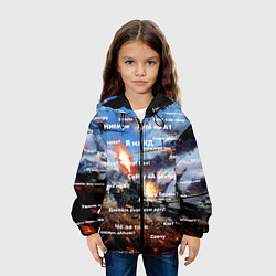 Куртка с капюшоном детская Сленг геймеров танкистов, цвет: 3D-черный — фото 2