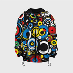 Куртка с капюшоном детская Абстракция геометрическая, цвет: 3D-черный