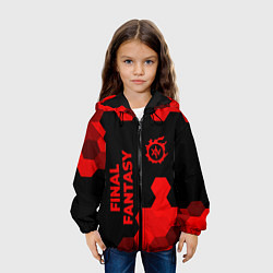 Куртка с капюшоном детская Final Fantasy - red gradient вертикально, цвет: 3D-черный — фото 2