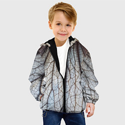 Куртка с капюшоном детская Прожилки растения, цвет: 3D-черный — фото 2