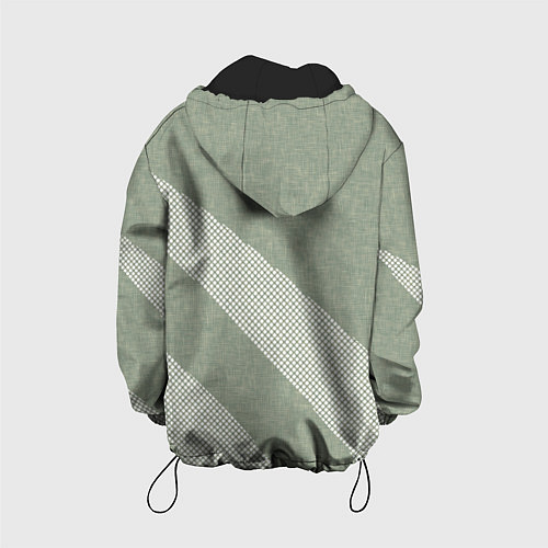 Детская куртка Светлый серо-зелёный абстрактный / 3D-Черный – фото 2