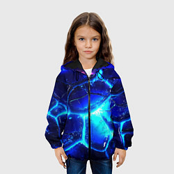 Куртка с капюшоном детская Синие плиты лед, цвет: 3D-черный — фото 2