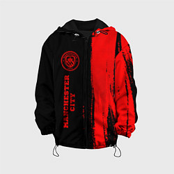 Куртка с капюшоном детская Manchester City - red gradient по-вертикали, цвет: 3D-черный