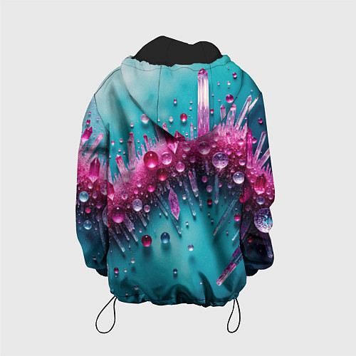 Детская куртка Розовые кристаллы / 3D-Черный – фото 2