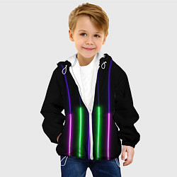 Куртка с капюшоном детская Color Purple green pink, цвет: 3D-белый — фото 2