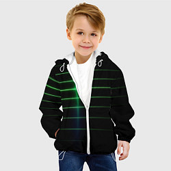 Куртка с капюшоном детская The line is green and black, цвет: 3D-белый — фото 2