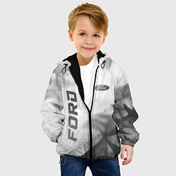 Куртка с капюшоном детская Ford - white gradient вертикально, цвет: 3D-черный — фото 2